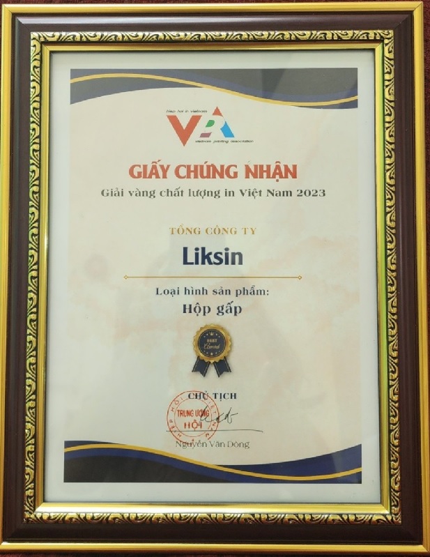 Giải vàng chất lượng in Việt Nam 2023 cho bao bì hộp giấy